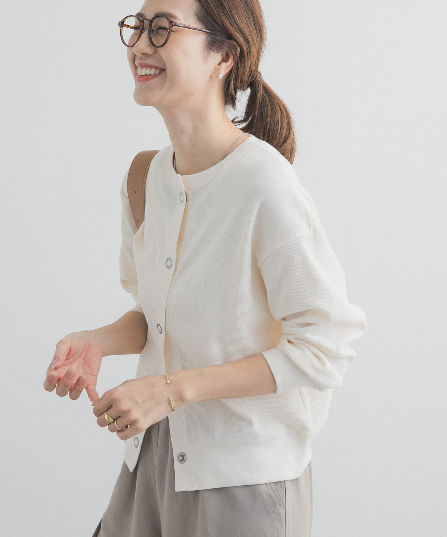 URBAN RESEARCH DOORS「ライトタックフライスカーディガン」|カーディガン|