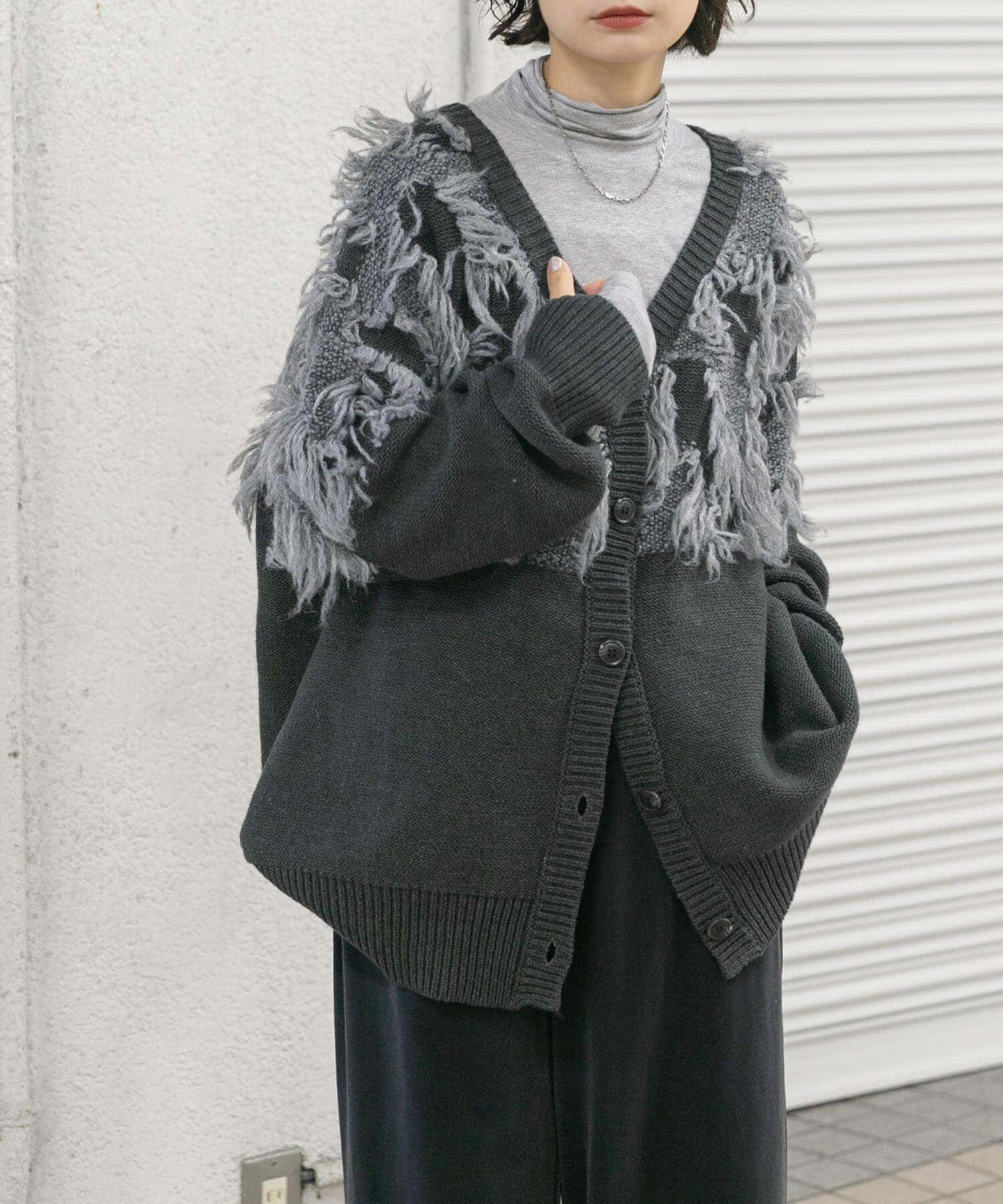  「ジャガードフリンジカーディガン」|カーディガン|