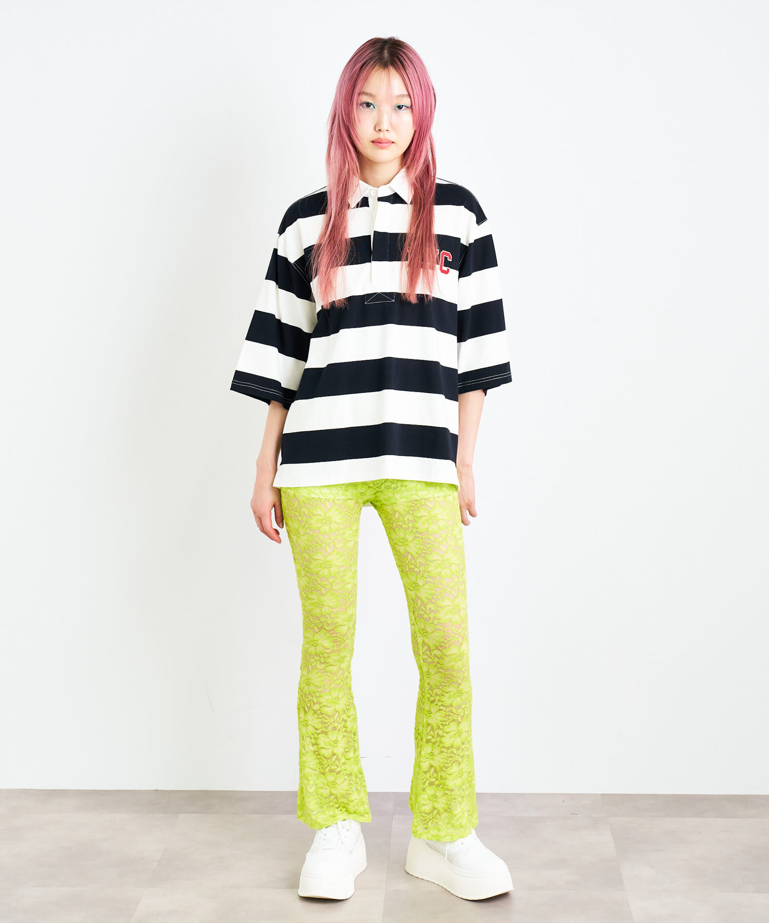 SENSE OF PLACE by URBAN RESEARCH「ANNA SUI NYC　マルチカラーラガーポロシャツ」|ポロシャツ|