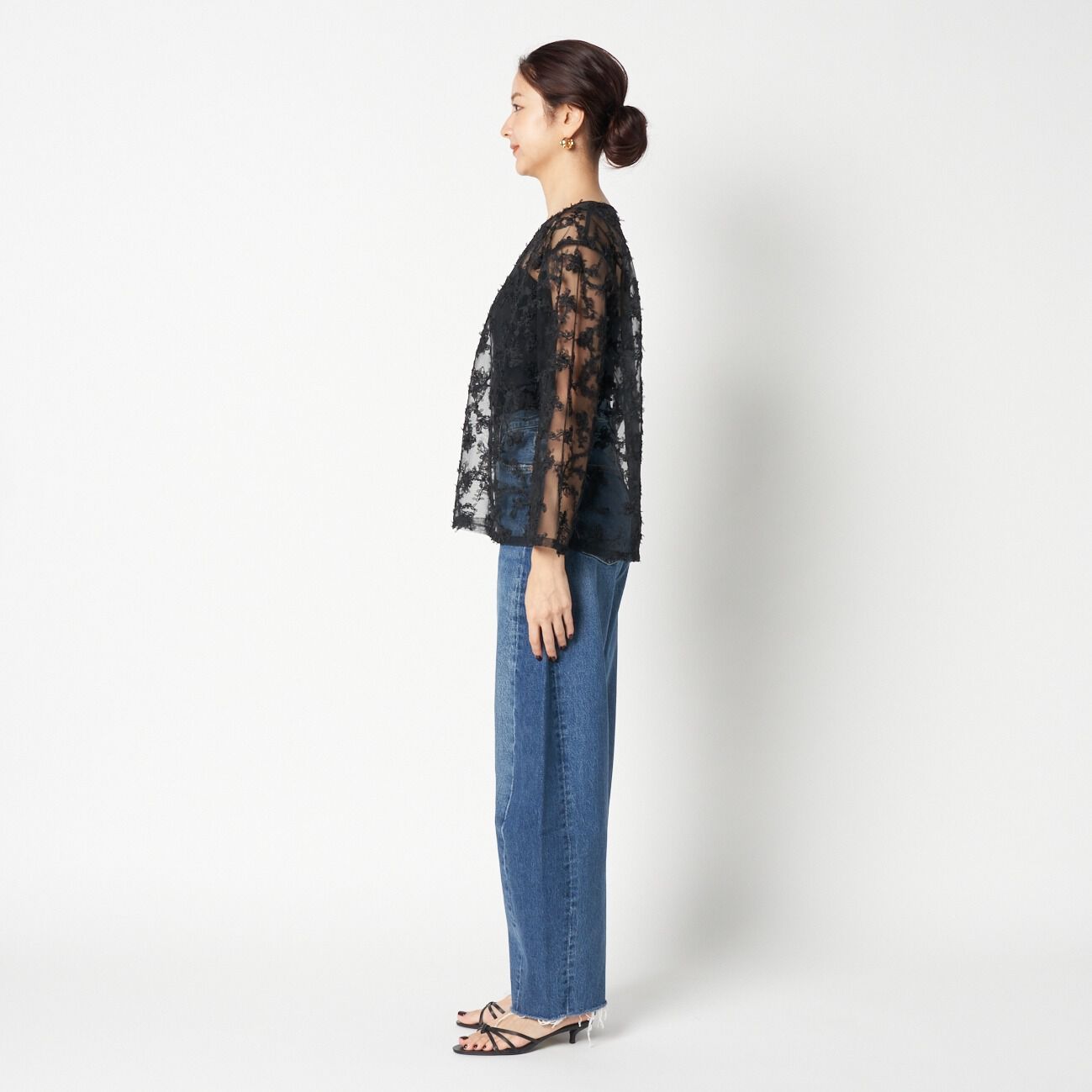 HELIOPOLE「HELIOPOLE FLORAL PATTERN SHEER BLOUSE」|シャツ・ブラウス|