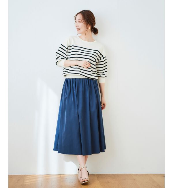  「リバーシブルタフタギャザースカート」|スカート|
