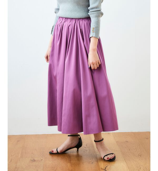  「リバーシブルタフタギャザースカート」|スカート|