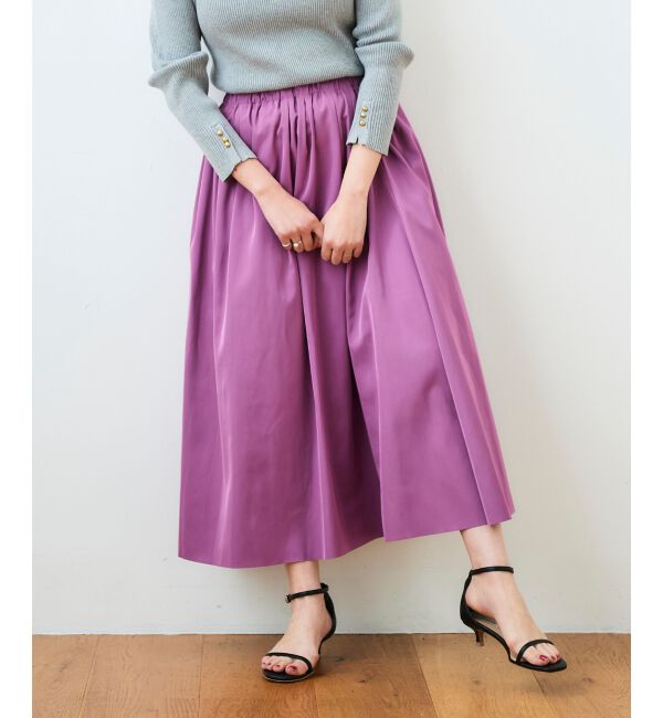  「リバーシブルタフタギャザースカート」|スカート|