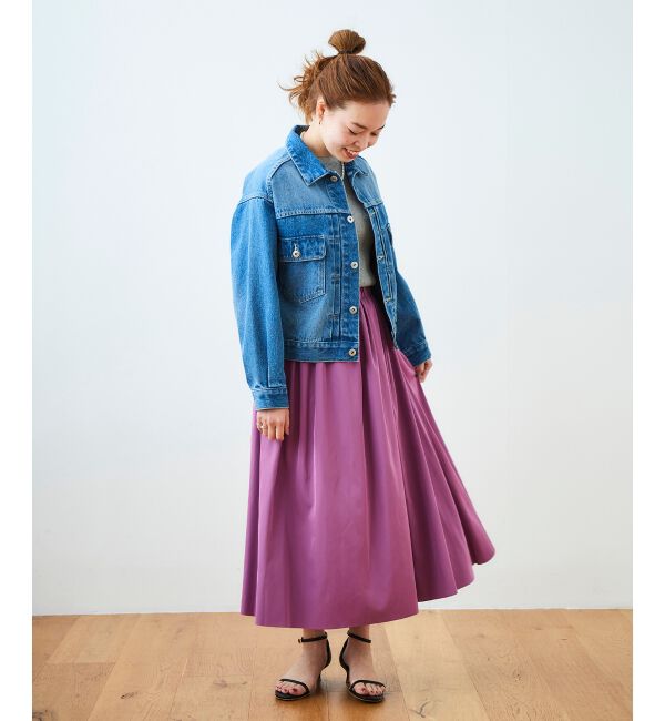  「リバーシブルタフタギャザースカート」|スカート|