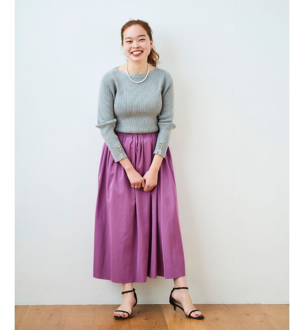  「リバーシブルタフタギャザースカート」|スカート|