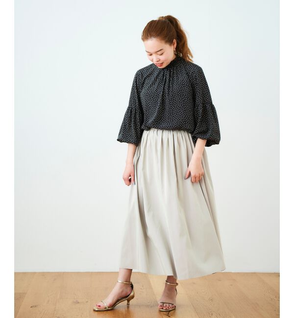  「リバーシブルタフタギャザースカート」|スカート|
