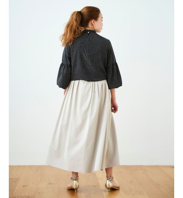  「リバーシブルタフタギャザースカート」|スカート|
