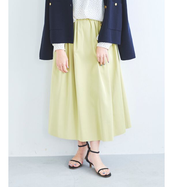  「リバーシブルタフタギャザースカート」|スカート|