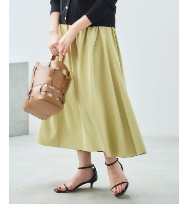  「リバーシブルタフタギャザースカート」|スカート|