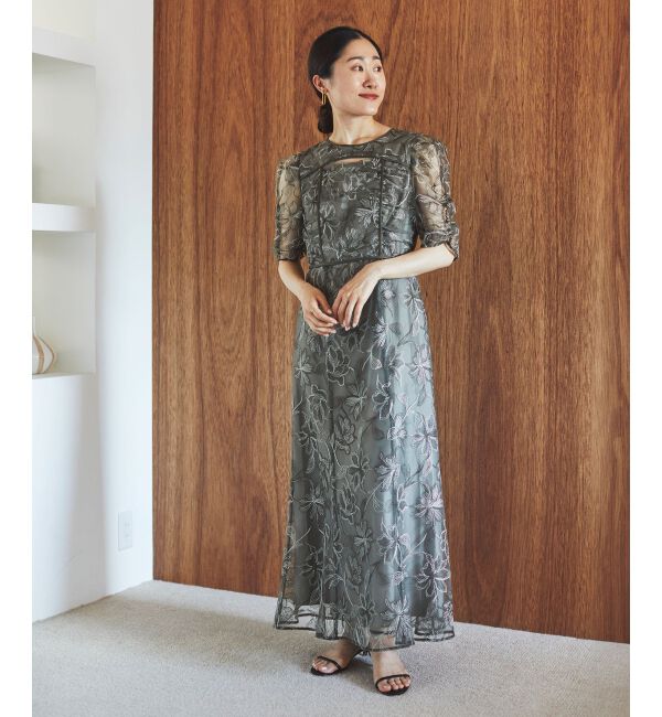 le.coeur blanc「シャーリングスリーブレースドレス」|ドレス|