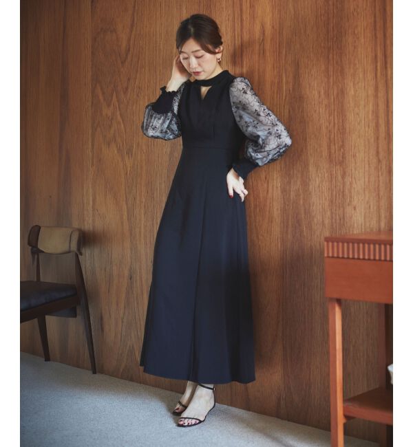 le.coeur blanc「スリーブエンブロイダリードレス」|ドレス|