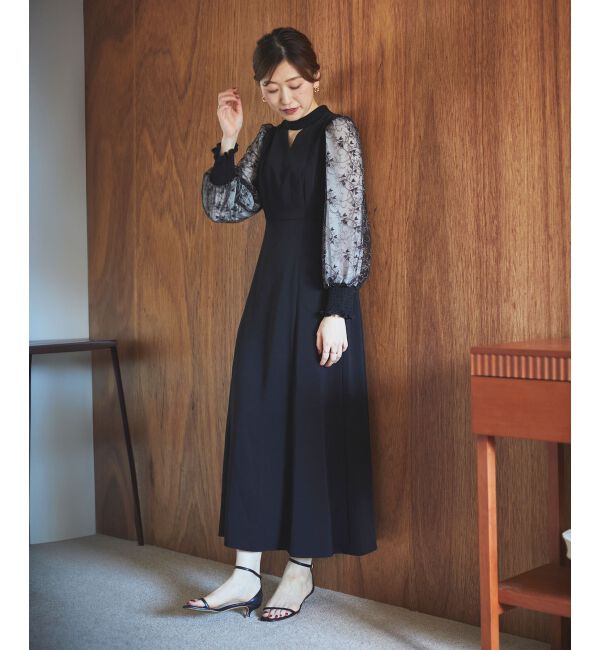 le.coeur blanc「スリーブエンブロイダリードレス」|ドレス|