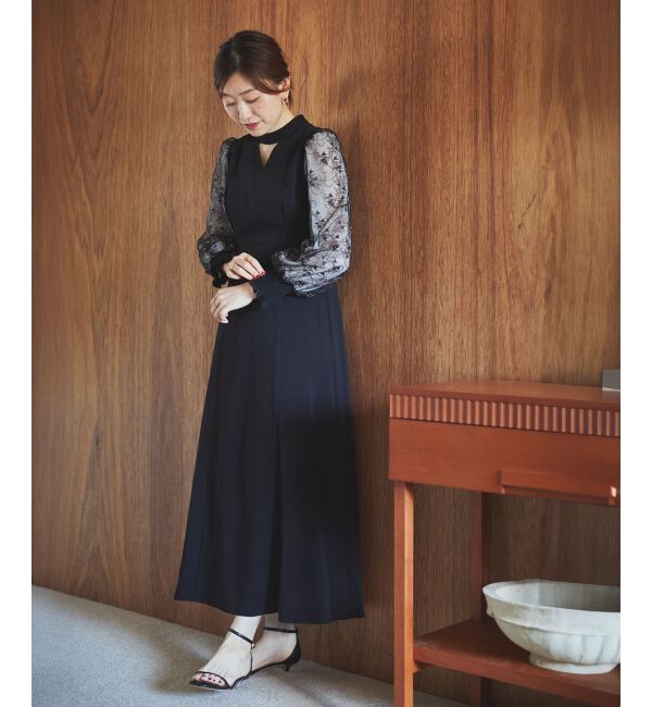 le.coeur blanc「スリーブエンブロイダリードレス」|ドレス|