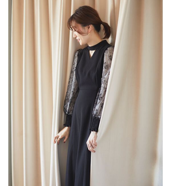 le.coeur blanc「スリーブエンブロイダリードレス」|ドレス|