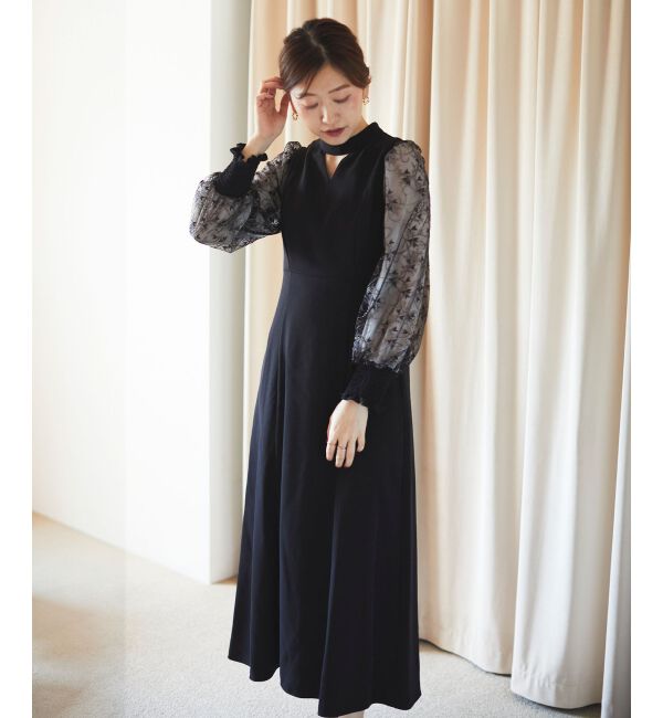 le.coeur blanc「スリーブエンブロイダリードレス」|ドレス|