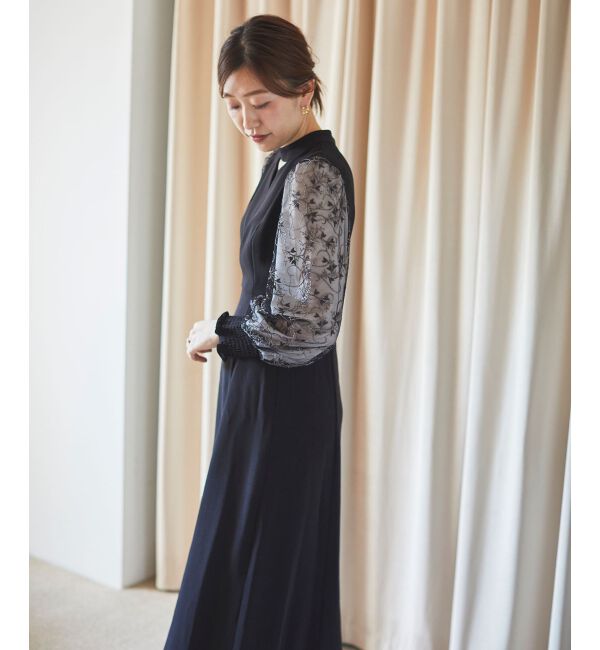 le.coeur blanc「スリーブエンブロイダリードレス」|ドレス|