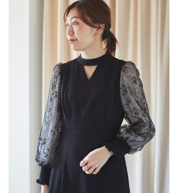 le.coeur blanc「スリーブエンブロイダリードレス」|ドレス|