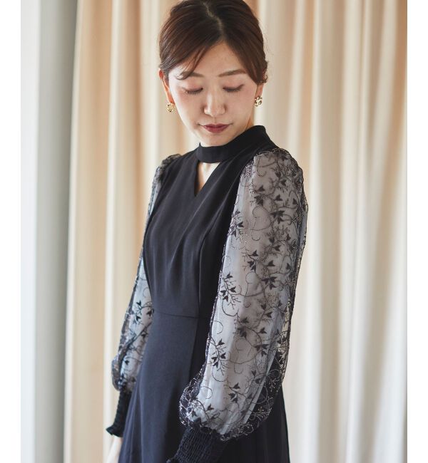 le.coeur blanc「スリーブエンブロイダリードレス」|ドレス|