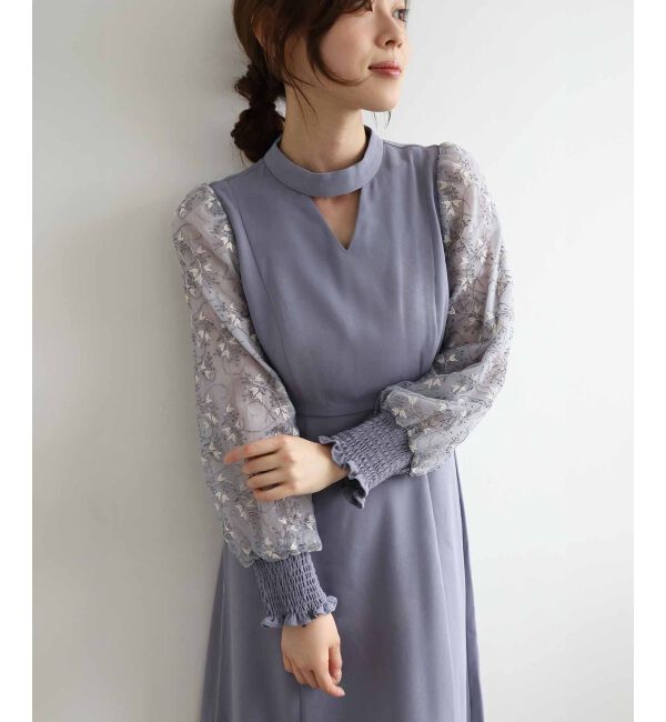 le.coeur blanc「スリーブエンブロイダリードレス」|ドレス|