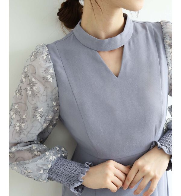 le.coeur blanc「スリーブエンブロイダリードレス」|ドレス|