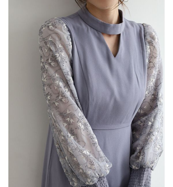 le.coeur blanc「スリーブエンブロイダリードレス」|ドレス|