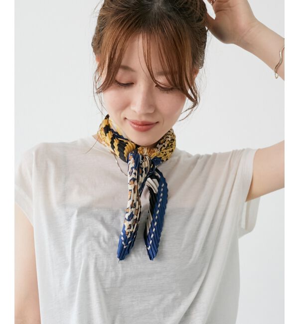  「《WEB限定アイテム》アニマルプリントプリーツスカーフ」|バンダナ・スカーフ|