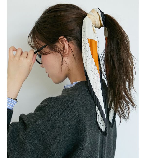  「《WEB限定アイテム》パネルフラワープリーツスカーフ」|バンダナ・スカーフ|