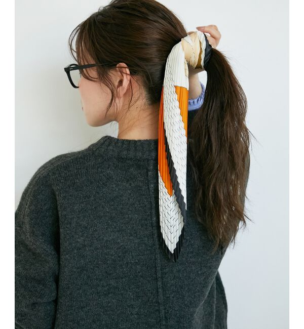  「《WEB限定アイテム》パネルフラワープリーツスカーフ」|バンダナ・スカーフ|