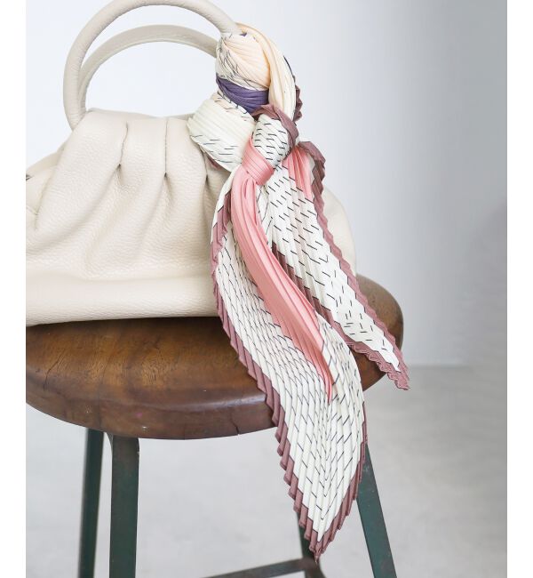  「《WEB限定アイテム》パネルフラワープリーツスカーフ」|バンダナ・スカーフ|ピンク