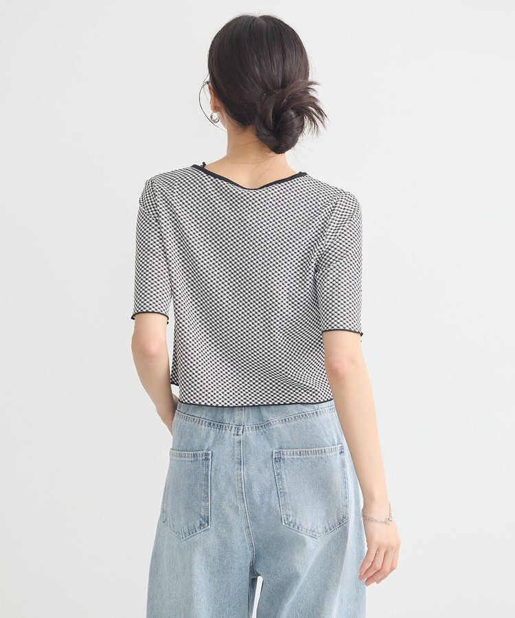 earth music&ecology「SET2点ギンガムメロ-カーデ＋リボンタンク」|カーディガン|