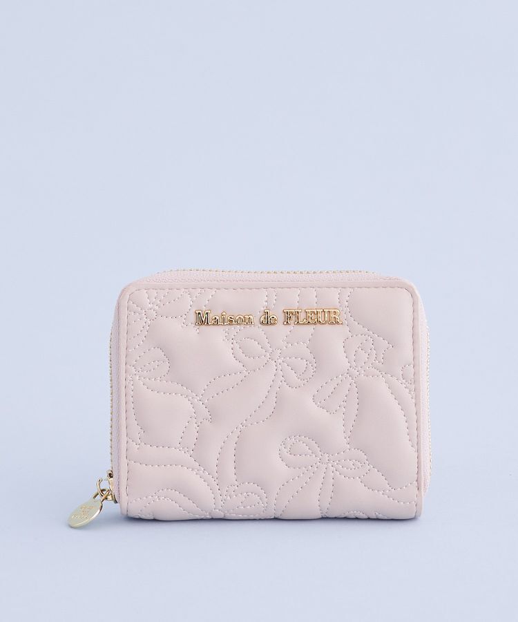 Maison de FLEUR「リボンキルティングフラグメントケース」|財布|ピンク