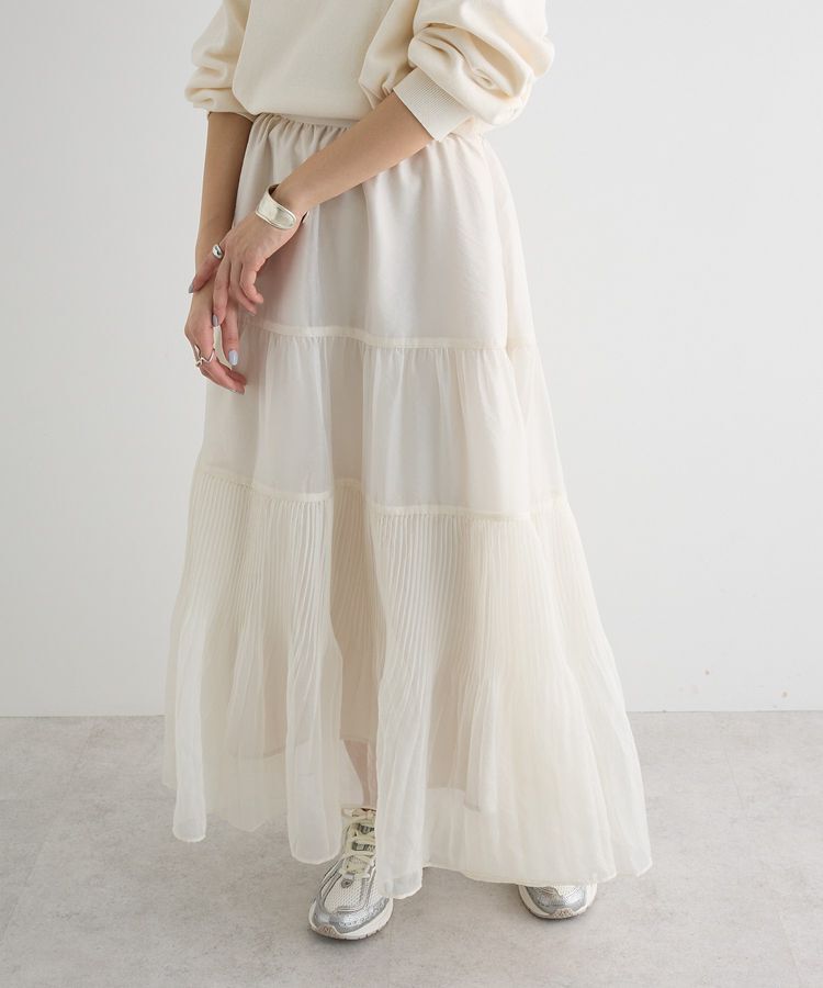AnriettMusee「エアリーティアードスカート」|スカート|Off White