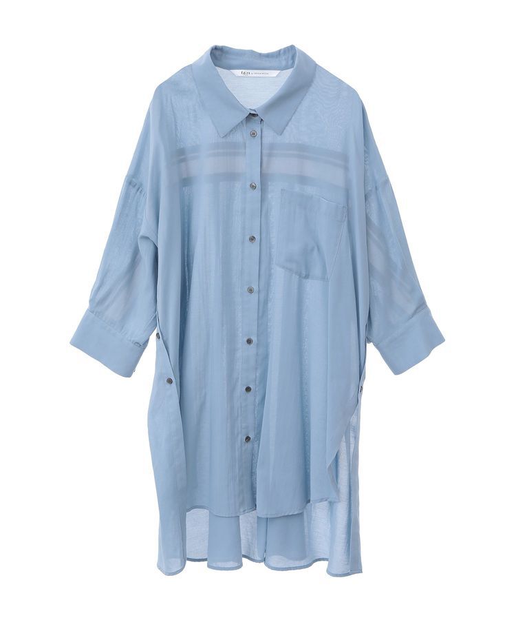 Editt by YECCA VECCA「リブMIXシアースリットオーバーシャツ」|シャツ・ブラウス|