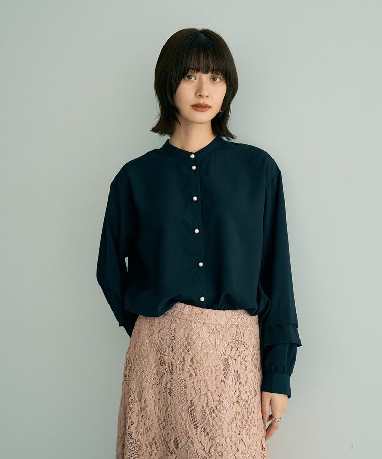 YECCA VECCA「2way裾アレンジパール釦ブラウス」|シャツ・ブラウス|