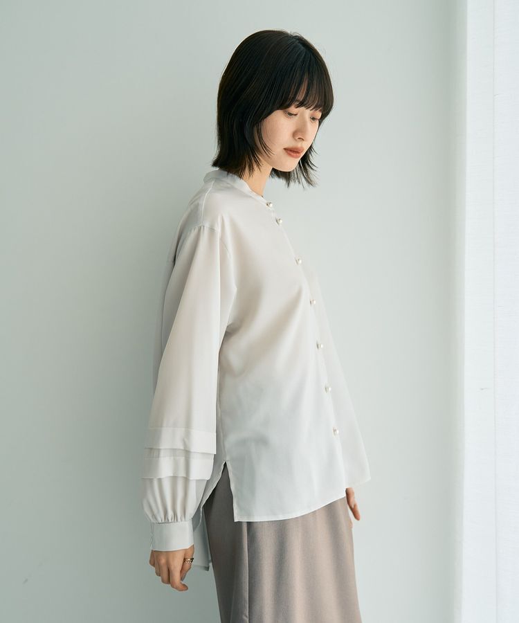 YECCA VECCA「2way裾アレンジパール釦ブラウス」|シャツ・ブラウス|