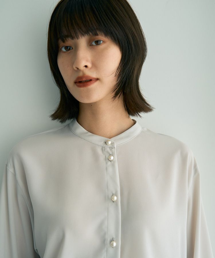 YECCA VECCA「2way裾アレンジパール釦ブラウス」|シャツ・ブラウス|
