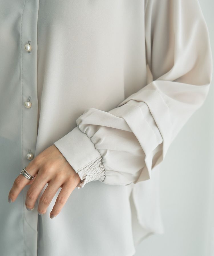 YECCA VECCA「2way裾アレンジパール釦ブラウス」|シャツ・ブラウス|