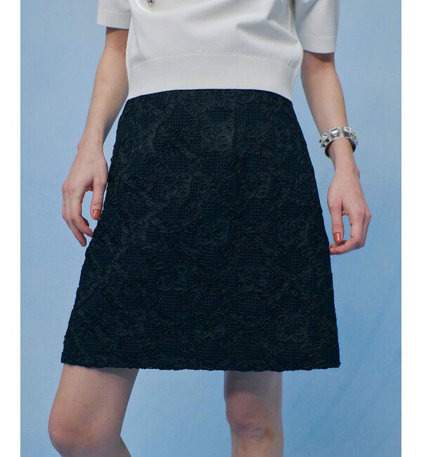 LOULOU WILLOUGHBY「【LOULOU WILLOUGHBY】コード刺繍ミニスカート」|スカート|ブラック