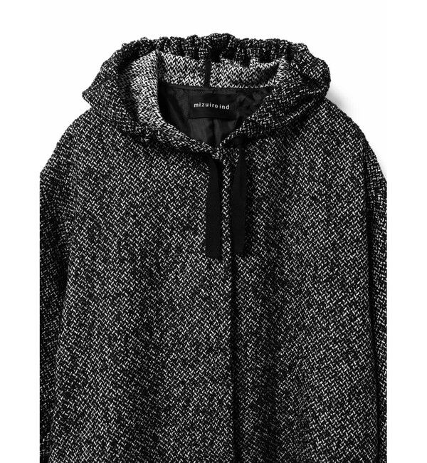 mizuiro ind「mizuiro ind ウールブレンドフードコート」|ミリタリー・モッズコート|