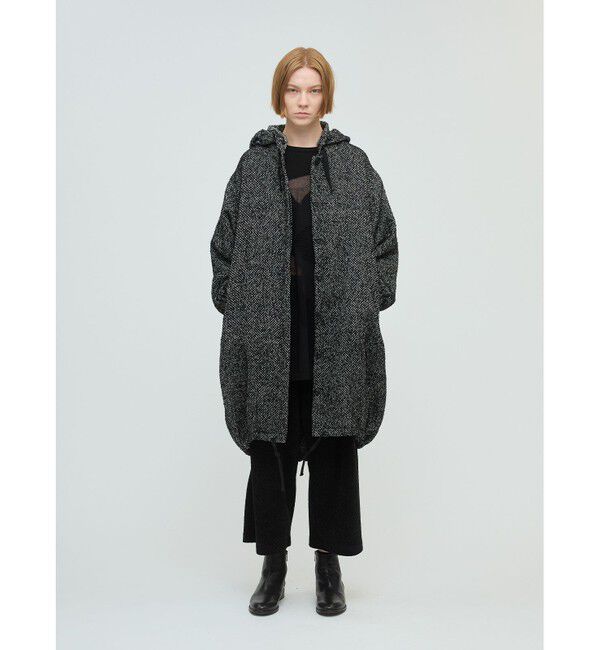 mizuiro ind「mizuiro ind ウールブレンドフードコート」|ミリタリー・モッズコート|