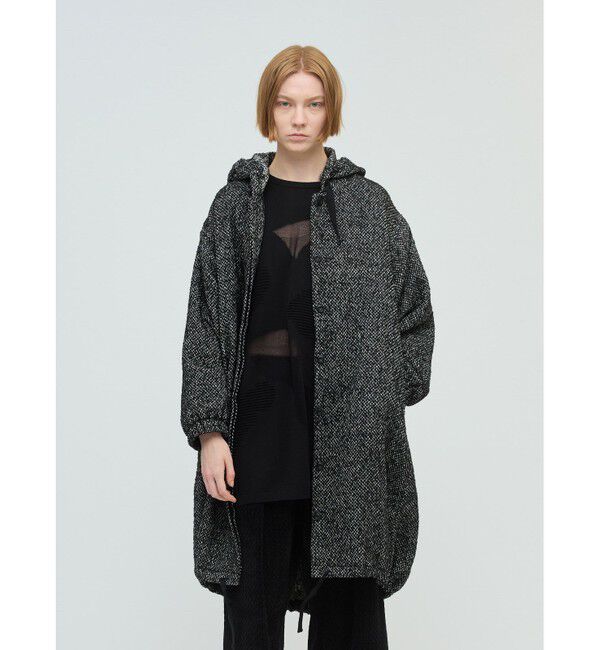 mizuiro ind「mizuiro ind ウールブレンドフードコート」|ミリタリー・モッズコート|