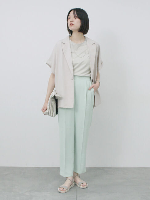 Samansa Mos2 blue「【接触冷感】マルチスタイルテーパードパンツ」|その他|