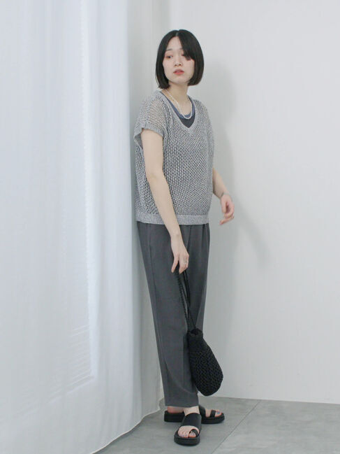 Samansa Mos2 blue「【接触冷感】マルチスタイルテーパードパンツ」|その他|