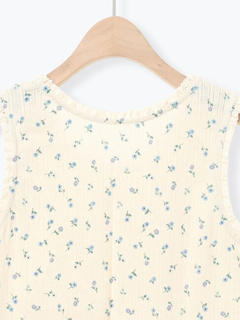 Samansa Mos2「花柄パターンメッシュレース付ノースリーブ」|Tシャツ・カットソー|