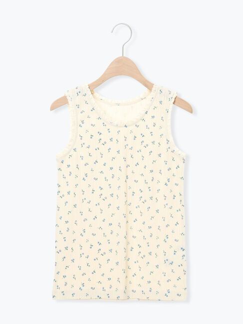 Samansa Mos2「花柄パターンメッシュレース付ノースリーブ」|Tシャツ・カットソー|