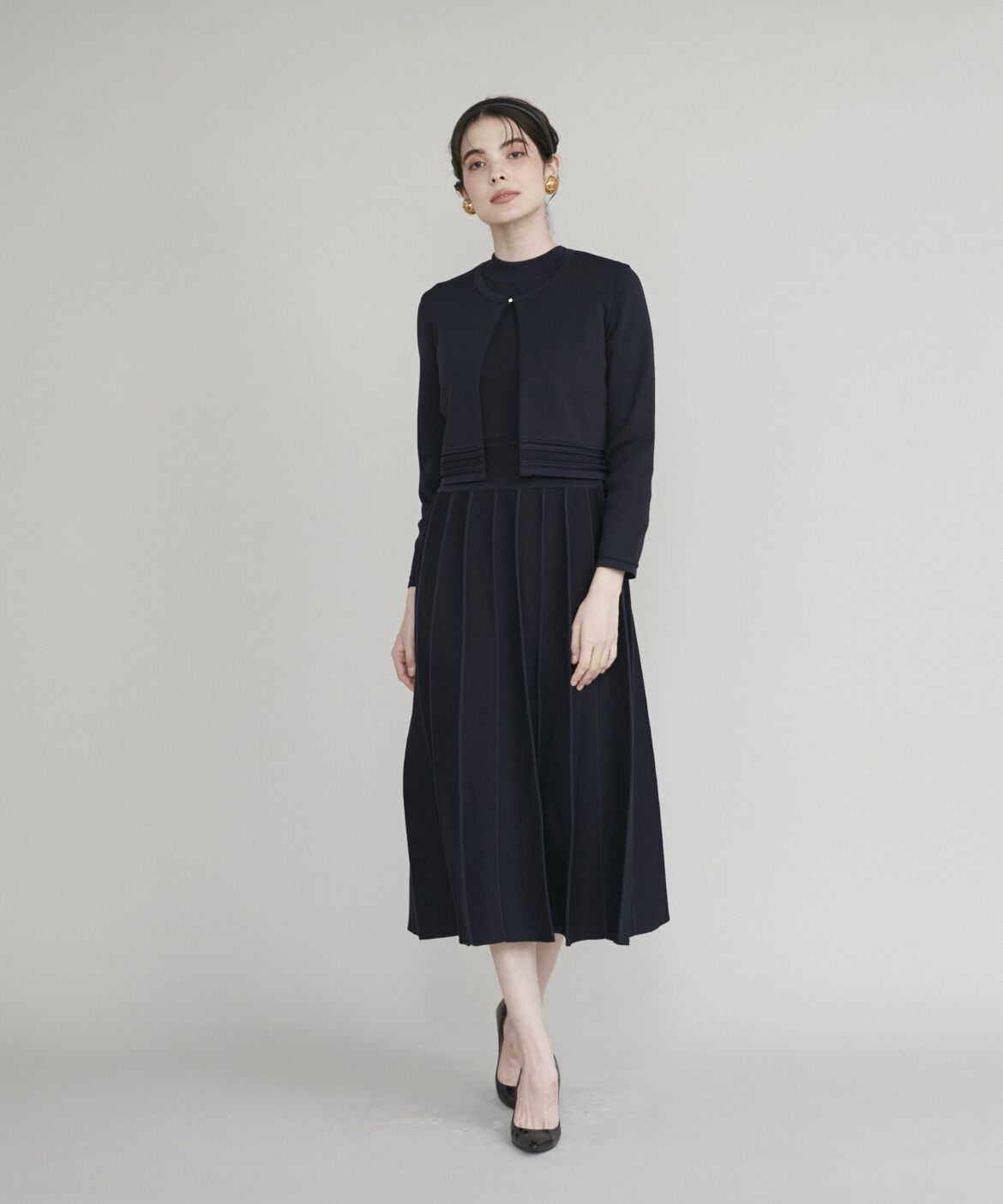 Maglie le cassetto「《M Maglie le cassetto》バイカラーニットワンピース」|ワンピース|