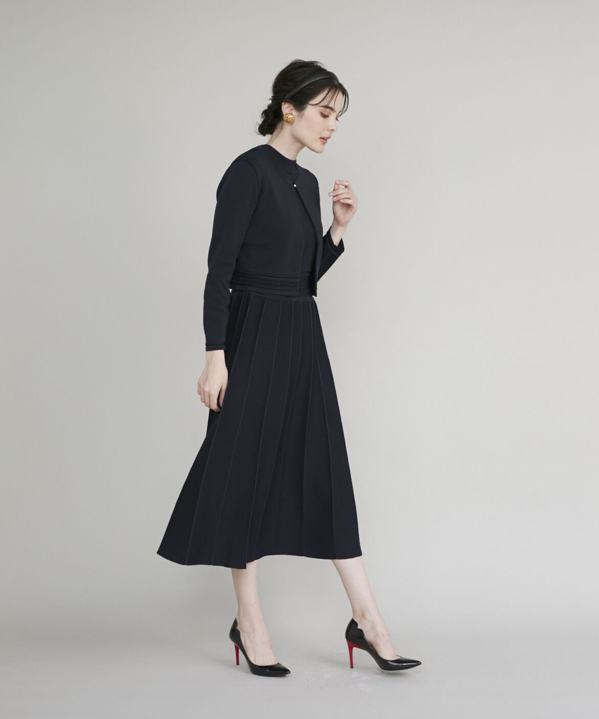 Maglie le cassetto「《M Maglie le cassetto》バイカラーニットワンピース」|ワンピース|