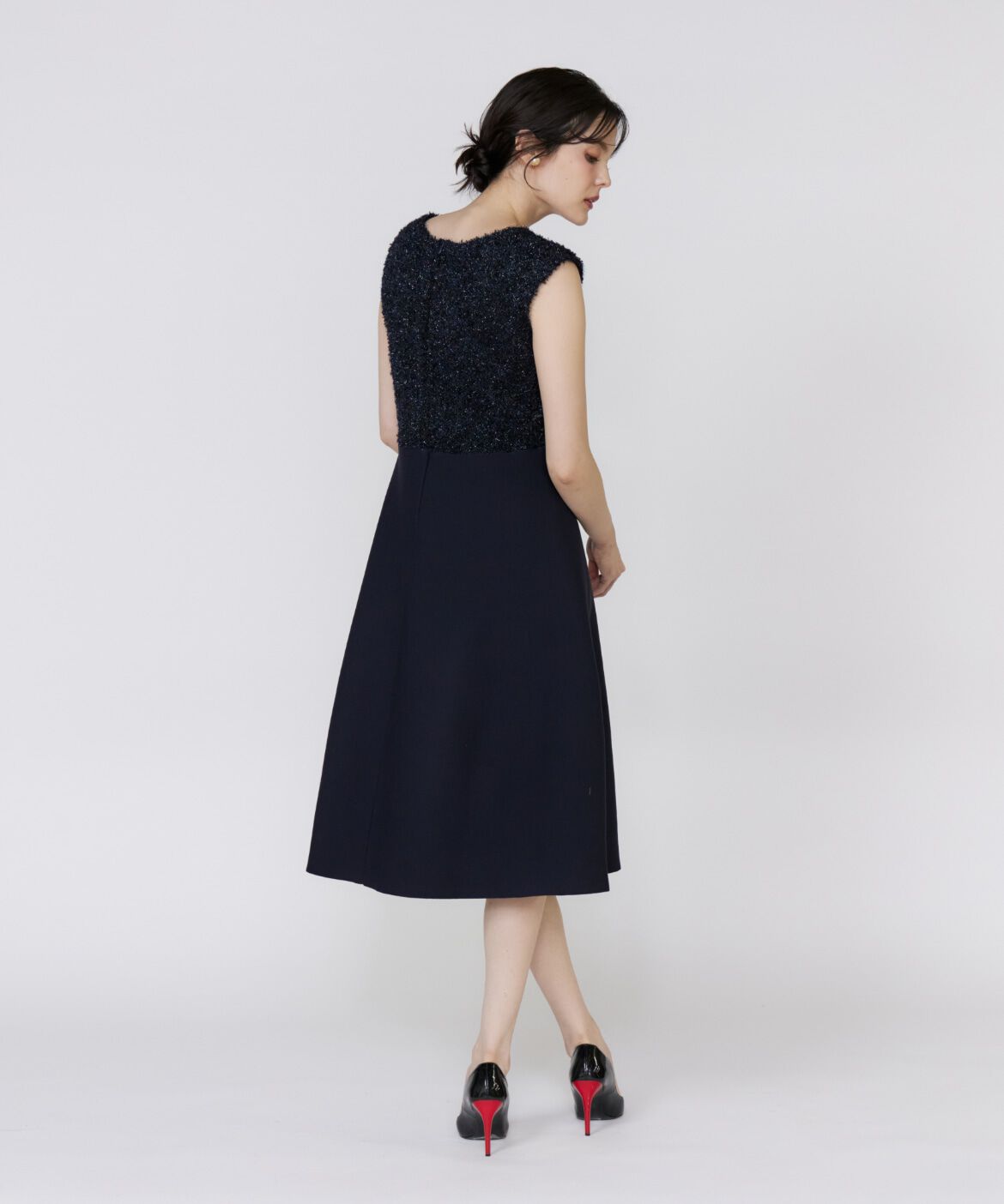 Maglie le cassetto「《大きいサイズ》シャギーラメドッキングワンピース《M Maglie le cassetto》」|ワンピース|