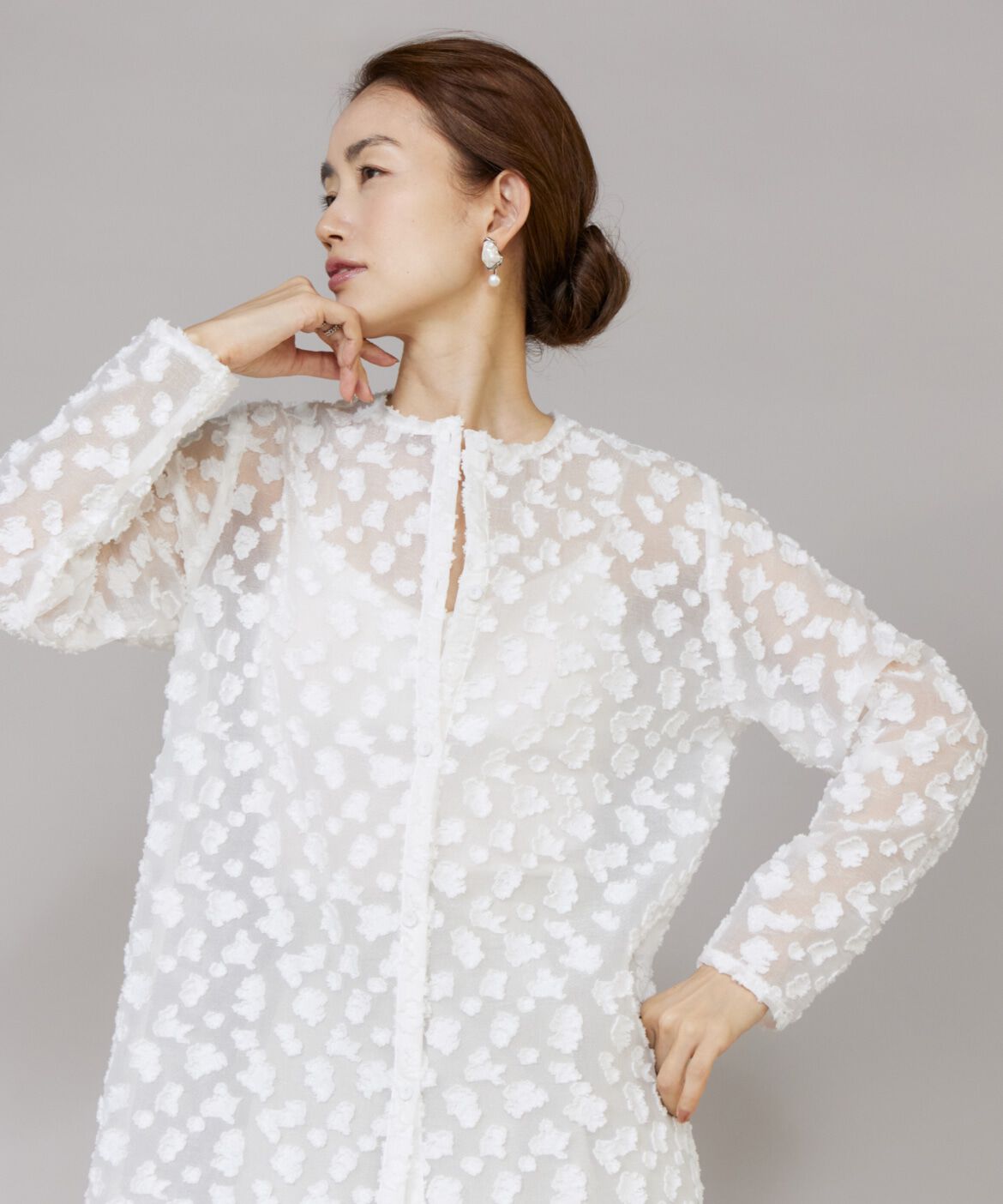 Le Souk「カットジャカードワンピース」|ワンピース|