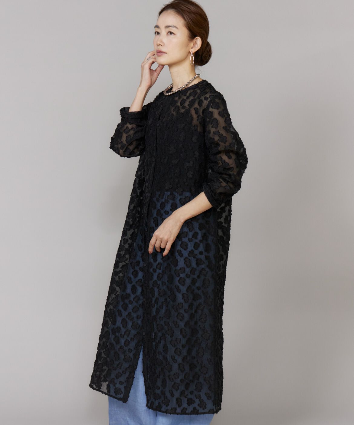 Le Souk「カットジャカードワンピース」|ワンピース|